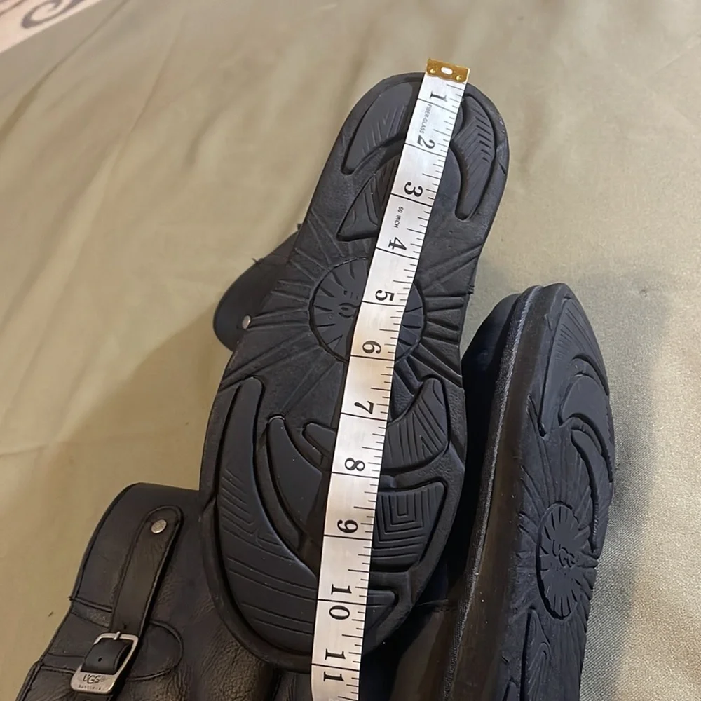 UGG Australia black leather womens Boots size 8” - Picture 12 of 12